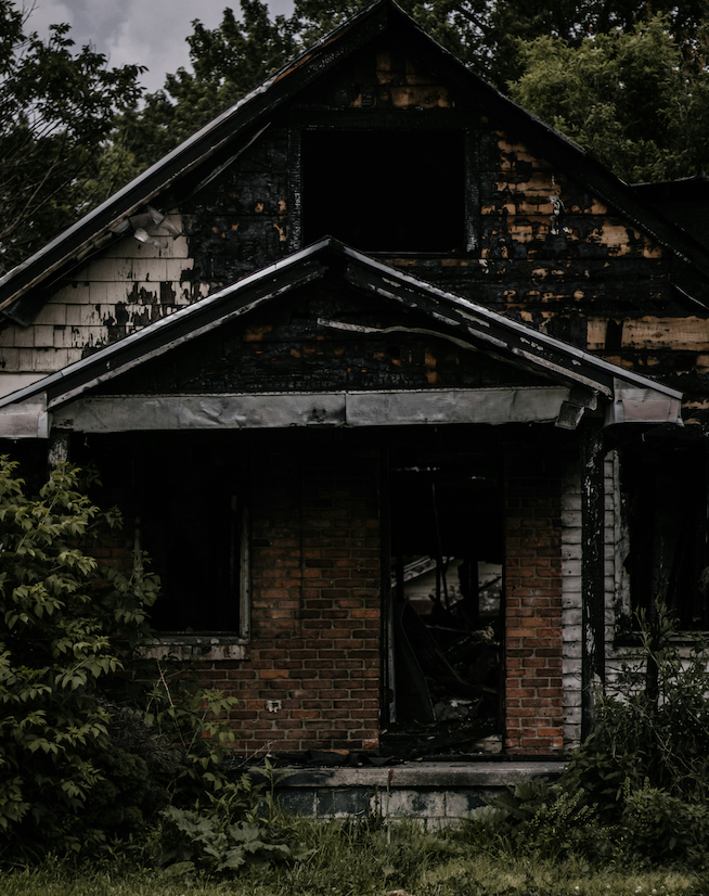 burned house